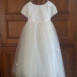 Like New White Butterfly Flower Girl Wedding Dress or Fancy Dress Up- Size 6